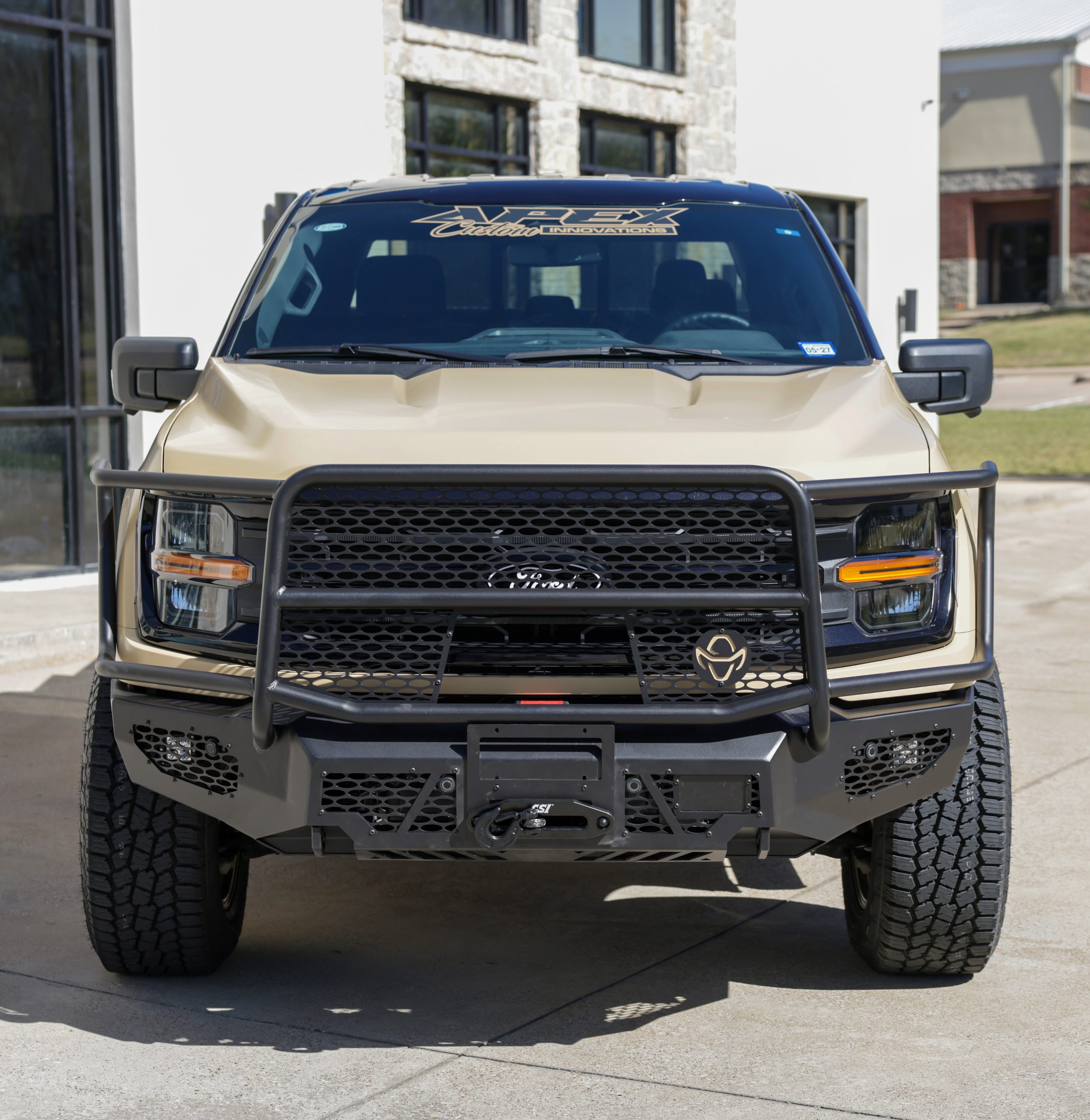 Aftermarket truck accessories including bumpers and lighting installed by Apex Custom Innovations in Carrollton, Texas