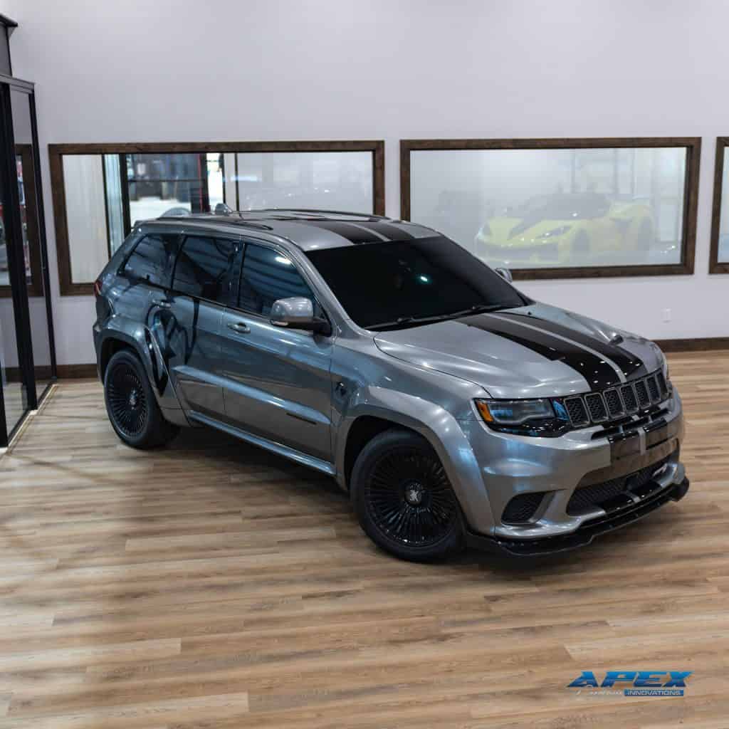 Trackhawk with Vinyl wrap and wide body kit